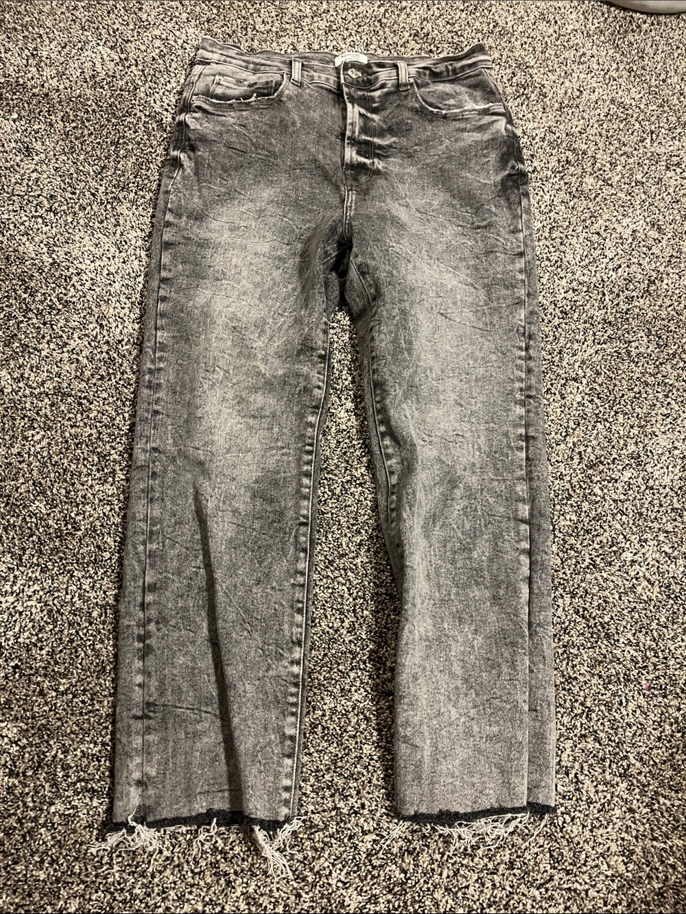 Kensie Straight Leg High-Rise Jeans — Gray Wash